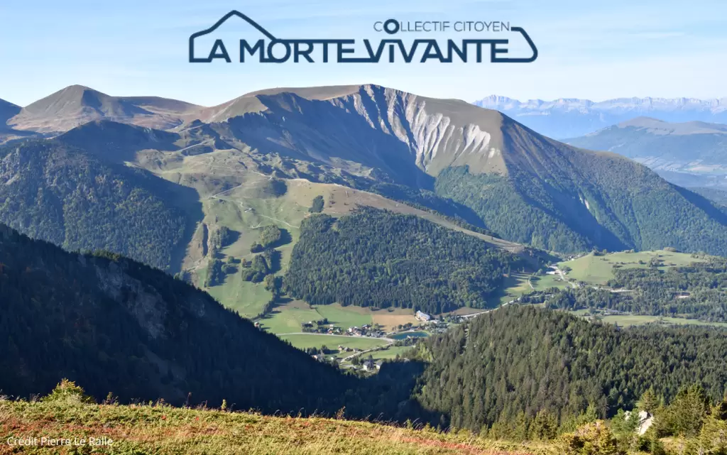 Vue aérienne de l'Alpe du Grand Serre et de la vallée